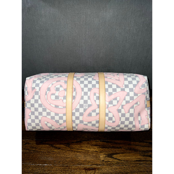 Louis Vuitton Keepall Bandouliere 50 Tahitienne Pink Damier Azur Travel Bag - Picture 11 of 11